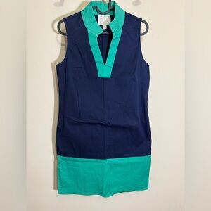 Navy and Teal Sleeveless Dress